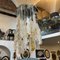 Large Modernist Murano Glass Cascade Chandelier attributed to Mazzega, 1970s, Image 3