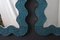 Large Wavy Turquoise Blue Textured Murano Glass Mirrors, Set of 2 3