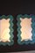 Large Wavy Turquoise Blue Textured Murano Glass Mirrors, Set of 2 7