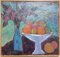 Niederländischer Künstler, Stillleben mit Vase und Früchten, 1950er, Öl auf Leinwand 1