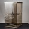 Mueble de vidrio templado ahumado y metal latón con espejo de Pierangelo Gallotti para Gallotti e Radice, años 70, Imagen 4