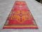 Red Orange Soft Hallway Rug, 1960s 3