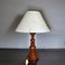 Large Carved Wood Buffet Table Lamp with Handmade Paper Lampshade, 1970s, Image 3