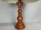 Large Carved Wood Buffet Table Lamp with Handmade Paper Lampshade, 1970s, Image 10