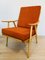 Orangefarbener Boomerang Sessel von Ton, Ehemalige Tschechoslowakei, 1960er 1