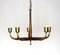 5-Armed Chandelier in Brass and Walnut by Josef Frank for Kalmar, 1930s 7