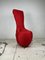 Italienischer Skulpturaler Stuhl aus Roter Seide, 1980er 1