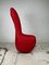 Italian Sculptural Chair in Red Silk, 1980s 3