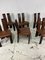 Italian Brutalist Wood & Leather Chairs, 1960s, Set of 6, Image 3