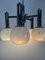 Lámpara de araña de 5 luces con estructura de metal cromado y esferas de cristal de Murano de Ettore Fantasia and Gino Poli para Sotis, años 60, Imagen 2