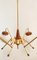 Lámpara de araña Sputnik de latón y vidrio con 6 luces, Imagen 19