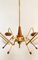 Lámpara de araña Sputnik de latón y vidrio con 6 luces, Imagen 12