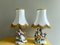 Lampes de Bureau Style Dresde Romantique en Porcelaine par Capodimonte, Italie, 1930s, Set de 2 1