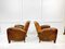 Art Deco Tan Leather Club Armchairs, France, 1930s, Set of 2 6