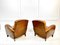 Hellbraune Art Deco Leder Clubsessel, Frankreich, 1930er, 2er Set 4