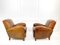 Art Deco Tan Leather Club Armchairs, France, 1930s, Set of 2 2