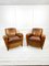 Art Deco Tan Leather Club Armchairs, France, 1930s, Set of 2, Image 1