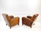 Art Deco Tan Leather Club Armchairs, France, 1930s, Set of 2 3