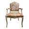 Ivory and Pink Floral Chair, Image 1