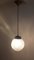 Lampada da soffitto in ottone con paralume sferico in vetro, anni '70, Immagine 6