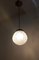 Lampada da soffitto in ottone con paralume sferico in vetro, anni '70, Immagine 5