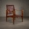Red Leather Safari Chair by Kaare Klint for Rud. Rasmussen, Denmark, 1950s 1