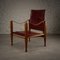 Red Leather Safari Chair by Kaare Klint for Rud. Rasmussen, Denmark, 1950s 4