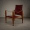 Red Leather Safari Chair by Kaare Klint for Rud. Rasmussen, Denmark, 1950s, Image 4