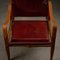 Red Leather Safari Chair by Kaare Klint for Rud. Rasmussen, Denmark, 1950s 15