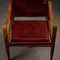 Red Leather Safari Chair by Kaare Klint for Rud. Rasmussen, Denmark, 1950s, Image 15