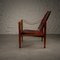 Red Leather Safari Chair by Kaare Klint for Rud. Rasmussen, Denmark, 1950s 6