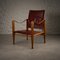 Red Leather Safari Chair by Kaare Klint for Rud. Rasmussen, Denmark, 1950s 3