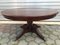 Large English Style Round Mahogany Coffee Table on One Leg with Brass Leg Ends, 1950s 1