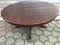 Large English Style Round Mahogany Coffee Table on One Leg with Brass Leg Ends, 1950s 11