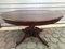Large English Style Round Mahogany Coffee Table on One Leg with Brass Leg Ends, 1950s 19