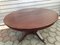 Large English Style Round Mahogany Coffee Table on One Leg with Brass Leg Ends, 1950s 8