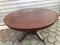 Large English Style Round Mahogany Coffee Table on One Leg with Brass Leg Ends, 1950s, Image 8