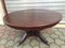 Large English Style Round Mahogany Coffee Table on One Leg with Brass Leg Ends, 1950s, Image 14