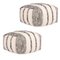 Poufs or Ottomans with Stripes, Set of 2 1