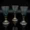 Bicchieri Art Nouveau con base in metallo, inizio XX secolo, set di 3, Immagine 2