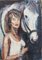 Artista de escuela francesa, Retrato de una mujer y su caballo, años 80, óleo a bordo, enmarcado, Imagen 2