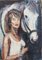 Französischer Schulkünstler, Porträt einer Frau mit ihrem Pferd, 1980er, Öl auf Karton, gerahmt 2
