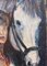 Artista de escuela francesa, Retrato de una mujer y su caballo, años 80, óleo a bordo, enmarcado, Imagen 9