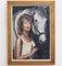 Französischer Schulkünstler, Porträt einer Frau mit ihrem Pferd, 1980er, Öl auf Karton, gerahmt 1