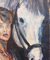 Artista di scuola, Francia, Ritratto di donna e cavallo, anni '80, Olio su tavola, con cornice, Immagine 8