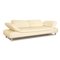 Rivoli 3-Seater Sofa and Pouf in Cream Leather from Koinor, Set of 2 4
