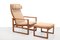 Model BM2254 Lounge Chair and Ottoman in Oak by Børge Mogensen for Fredericia, 1960s, Set of 2 1