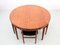 Tavolo da pranzo Mid-Century moderno con sedie in teak attribuiti a Hans Olsen, Scandinavia, anni '60, set di 5, Immagine 3
