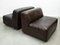 Modulares Sofa aus Braunem Leder von Durlet, 1970er, 4er Set 17