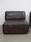 Modular Sofa in Brown Leather attributed to Durlet, 1970s, Set of 4 5